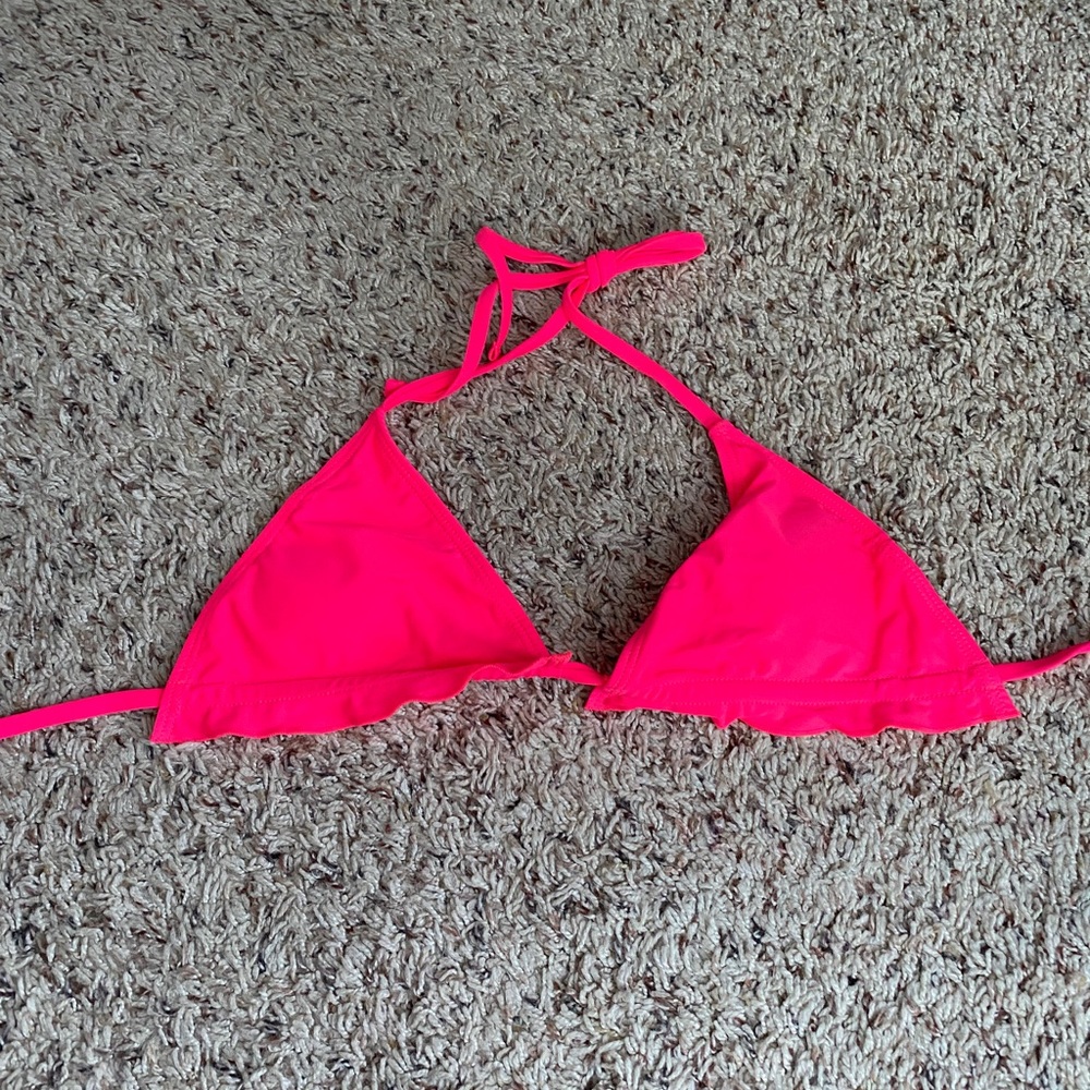 Buy 2, get 3rd free! - Shein bright hot pink bikini top